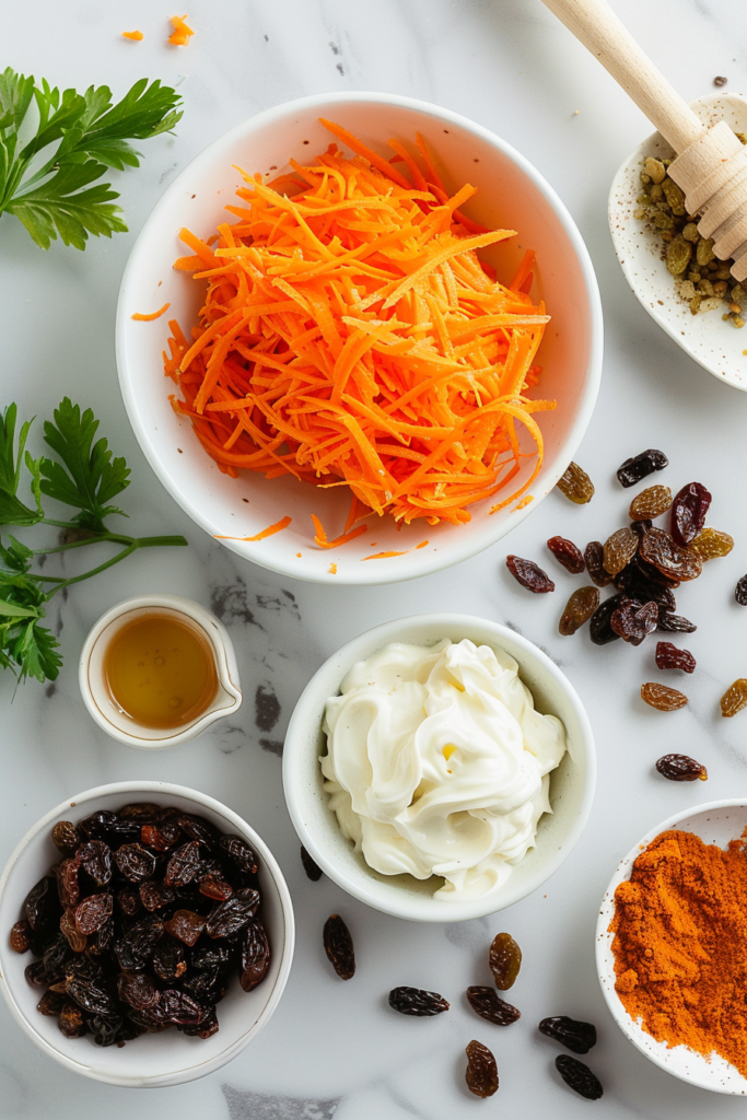 Carrot Raisin Salad: The Ultimate Guide to This Classic Sweet and Tangy Side Dish 8 carrot raisin salad ingredients in kitchen