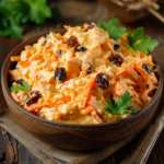 Carrot Raisin Salad: The Ultimate Guide to This Classic Sweet and Tangy Side Dish 7 creamy carrot raisin salad in rustic bowl