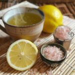 Japanese Mounjaro Tea: A Powerful Fat-Burning Formula From Nature 6 Steaming Japanese Mounjaro Tea with lemon and pink Himalayan salt