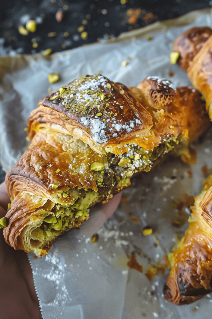 Pistachio Croissant: The Ultimate Homemade Pastry That Tastes Bakery-Fresh 8 Making pistachio croissant with fresh filling