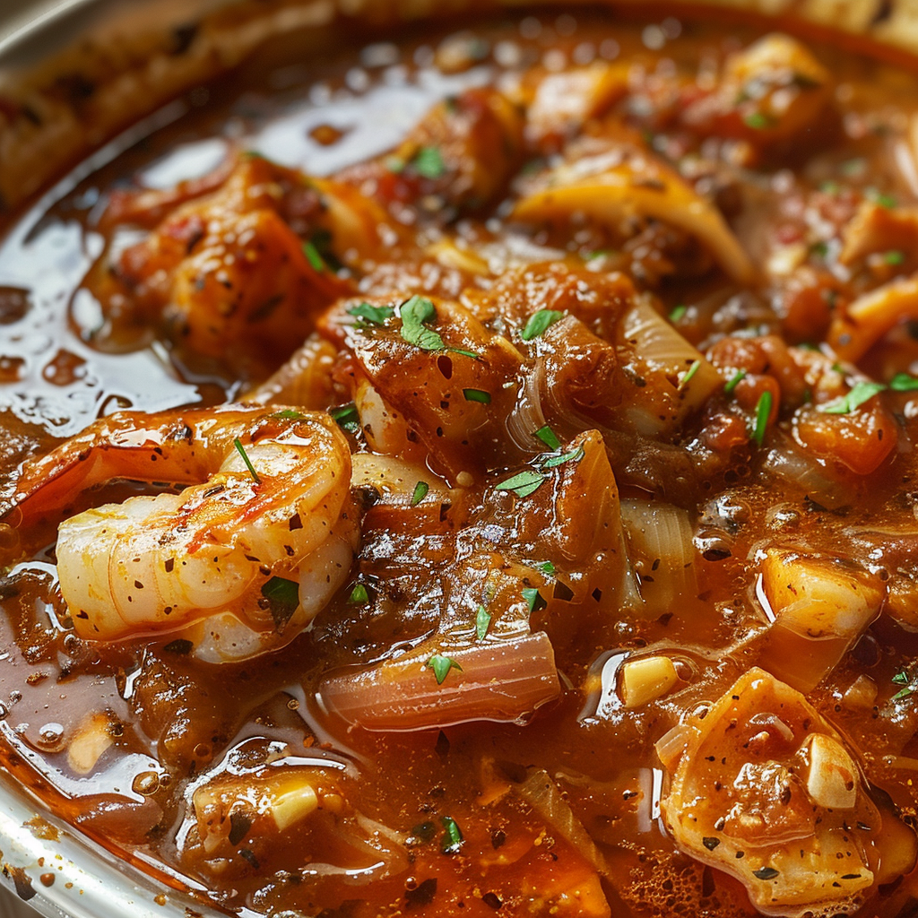 Homemade seafood boil sauce with garlic and butter