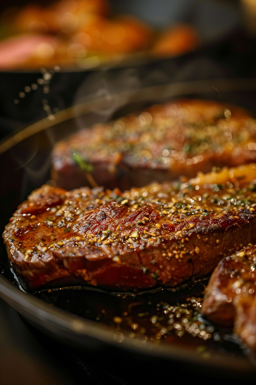 Steak cooked after 3 ingredient marinade