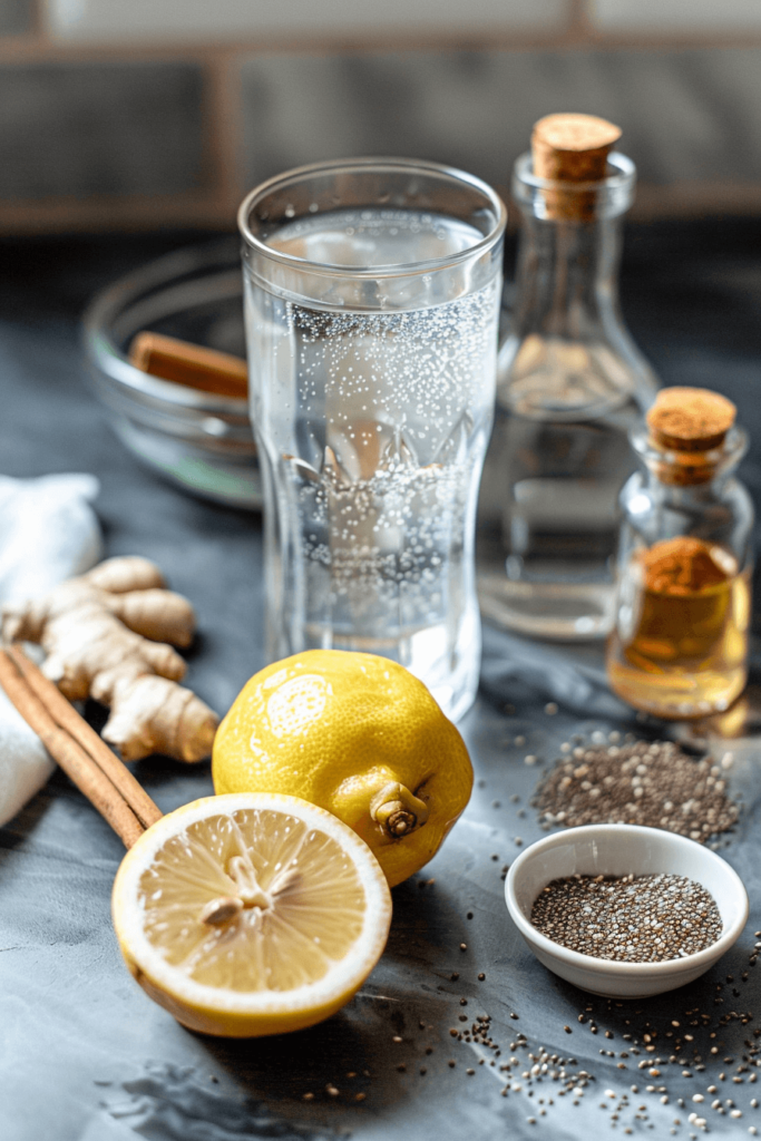 The Only Natural Zepbound Recipe You Need for Fast Results 10 Ingredients for the natural Zepbound recipe laid out on a kitchen counter