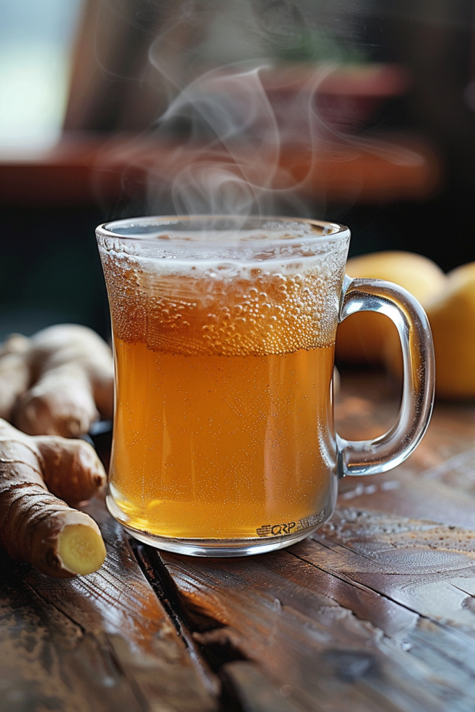 Cortisol Tea Recipe: The Natural Way to Lower Stress in Every Sip 10 cortisol tea recipe in a clear mug with fresh ginger root