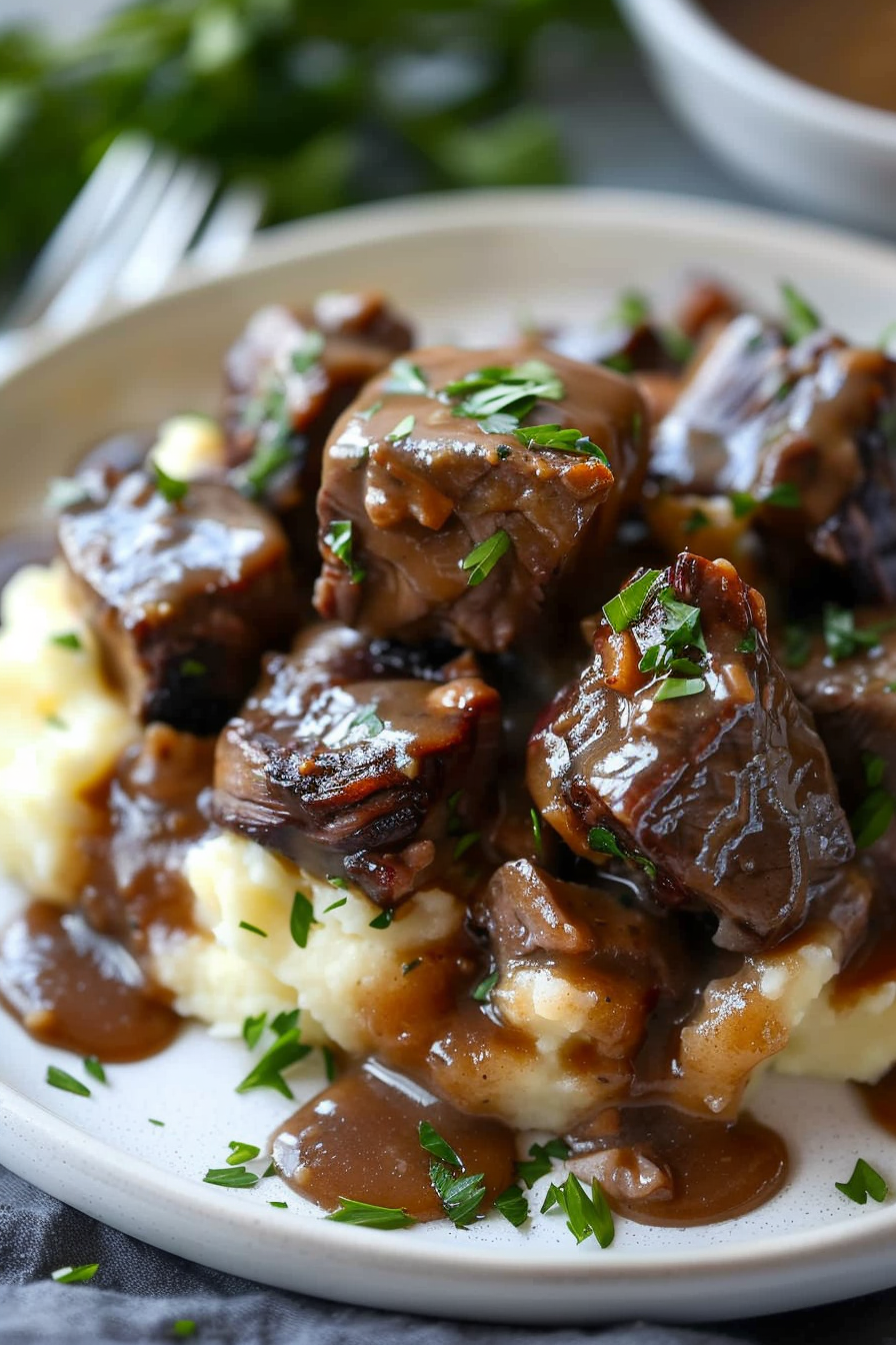 crockpot steak bites serving