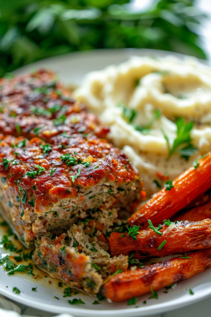 Garlic Parmesan Chicken Meatloaf – The Ultimate Juicy, Cheesy Twist to Classic Comfort 10 garlic parmesan chicken meatloaf with mashed potatoes