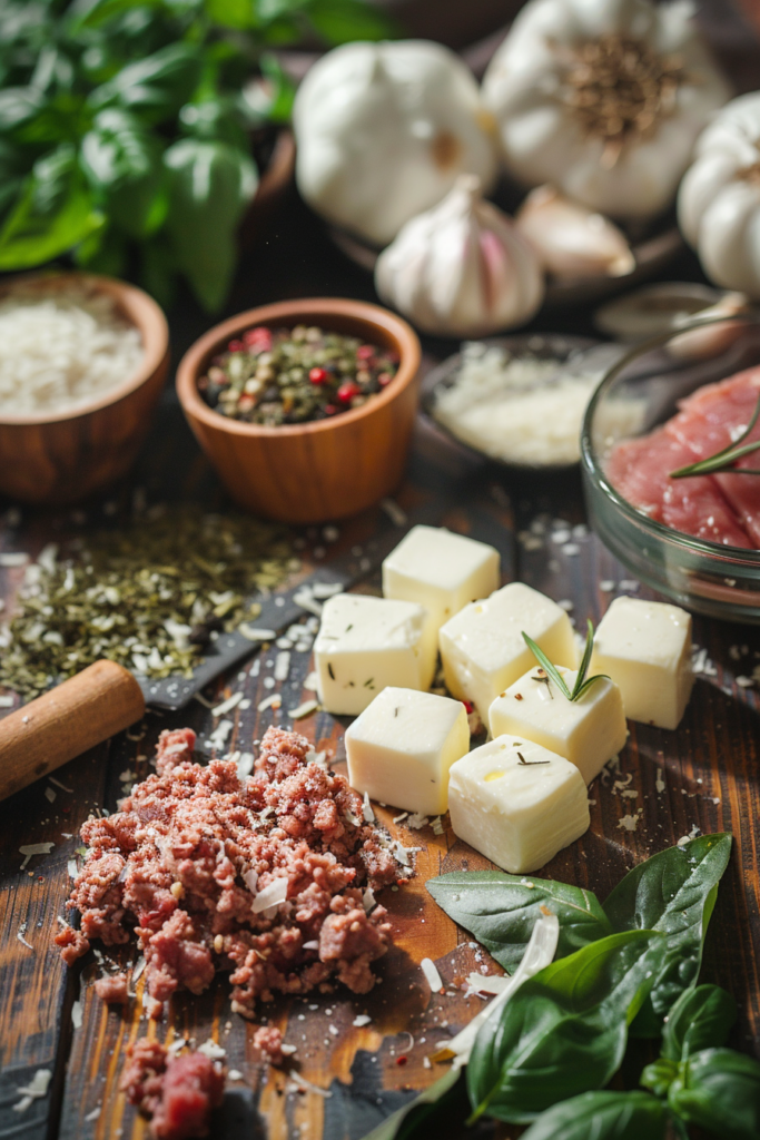 Stuffed Italian Meatloaf Recipe That’ll Blow Your Mind (Cheesy & Savory) 8 ingredients for stuffed Italian meatloaf