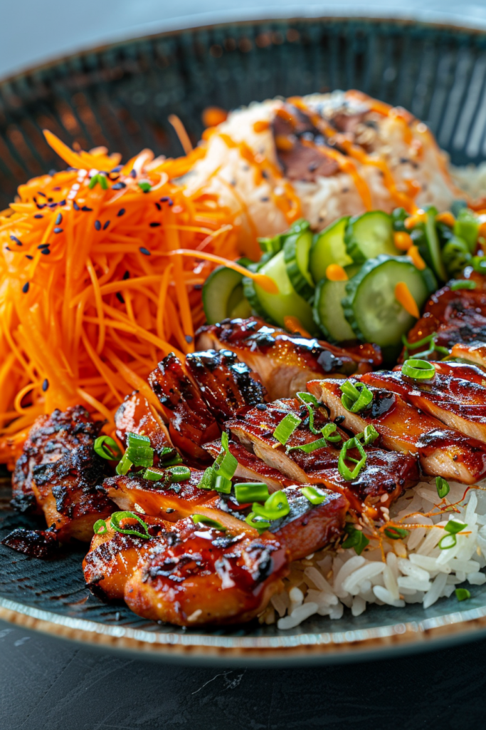 Korean Carrot Salad – The Zesty, Crunchy Classic You’ll Want Every Week 10 korean carrot salad served with grilled chicken