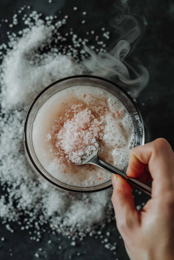 Stirring pink salt apple cider vinegar weight loss recipe