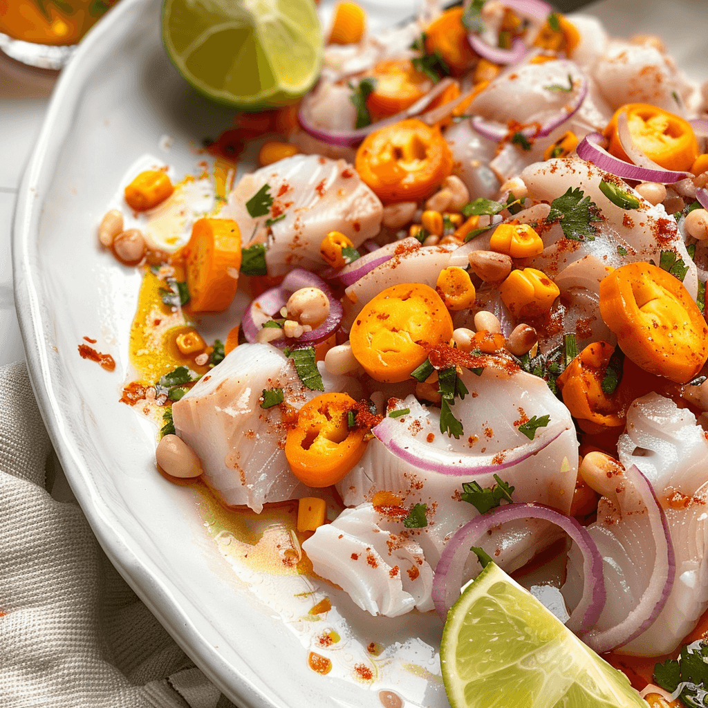 traditional Peruvian ceviche close-up – peruvian food recipes