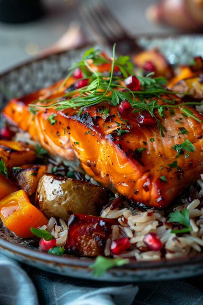 Air Fryer Pomegranate Glazed Salmon – The Ultimate Easy Gourmet Recipe 10 Air fryer glazed salmon with sides