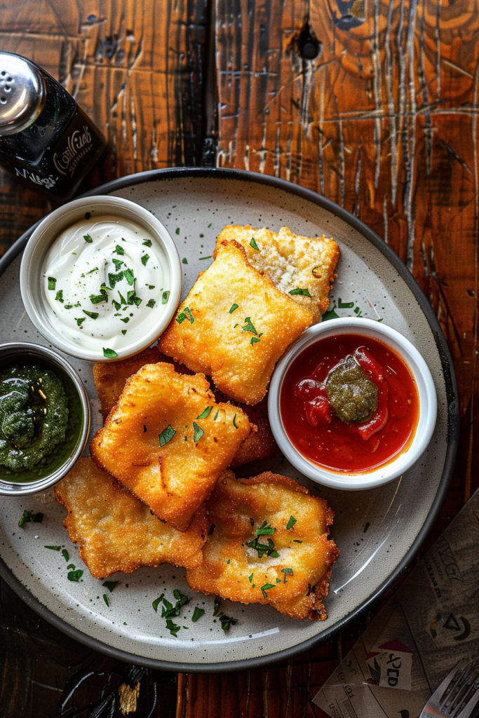 Deep Fried Ravioli: The Crispy, Cheesy Comfort You Didn’t Know You Needed 8 deep fried ravioli with dipping sauces