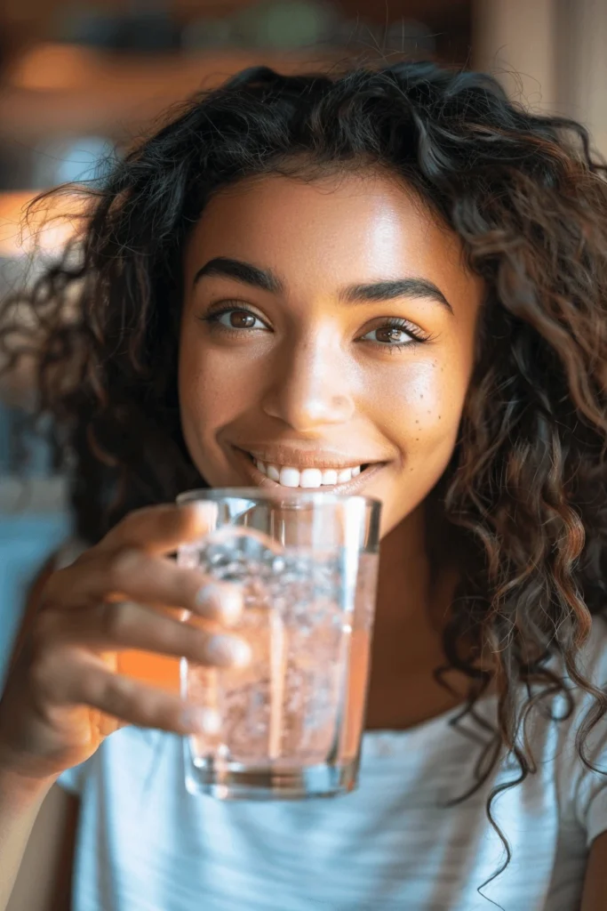 Himalayan Pink Salt Weight Loss Recipe That Nutrition Coaches Love 7 Woman drinking Himalayan pink salt weight loss recipe