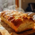 Cottage Cheese Bread Recipe – A Fluffy and Healthy Protein Twist 6 Homemade cottage cheese bread recipe with fluffy texture and steam rising