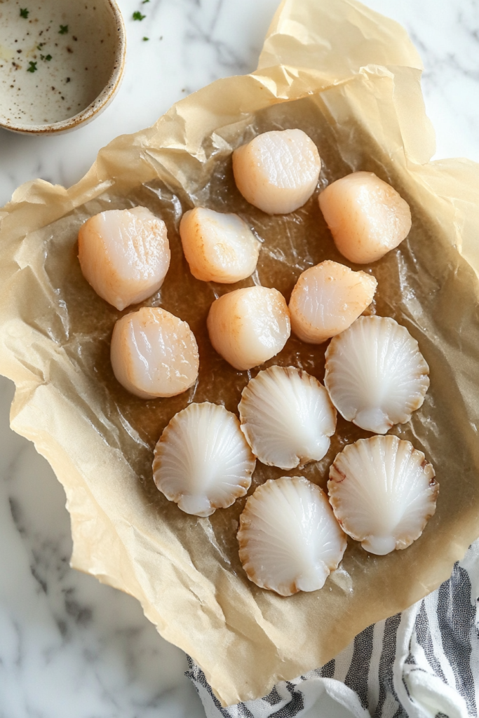 Choosing dry sea scallops for searing