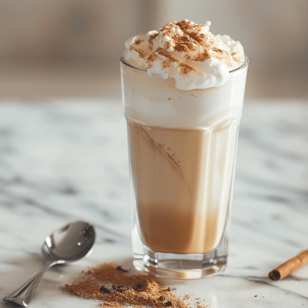 Fluffy Seagull Latte in a glass with creamy milk foam on top