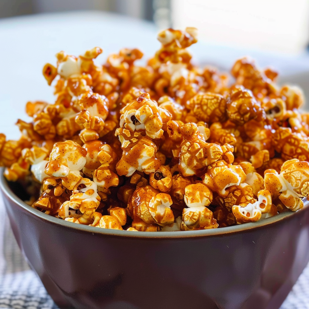 Maple Pumpkin Spice Popcorn 1 Maple Pumpkin Spice Popcorn in a rustic wooden bowl with fall décor