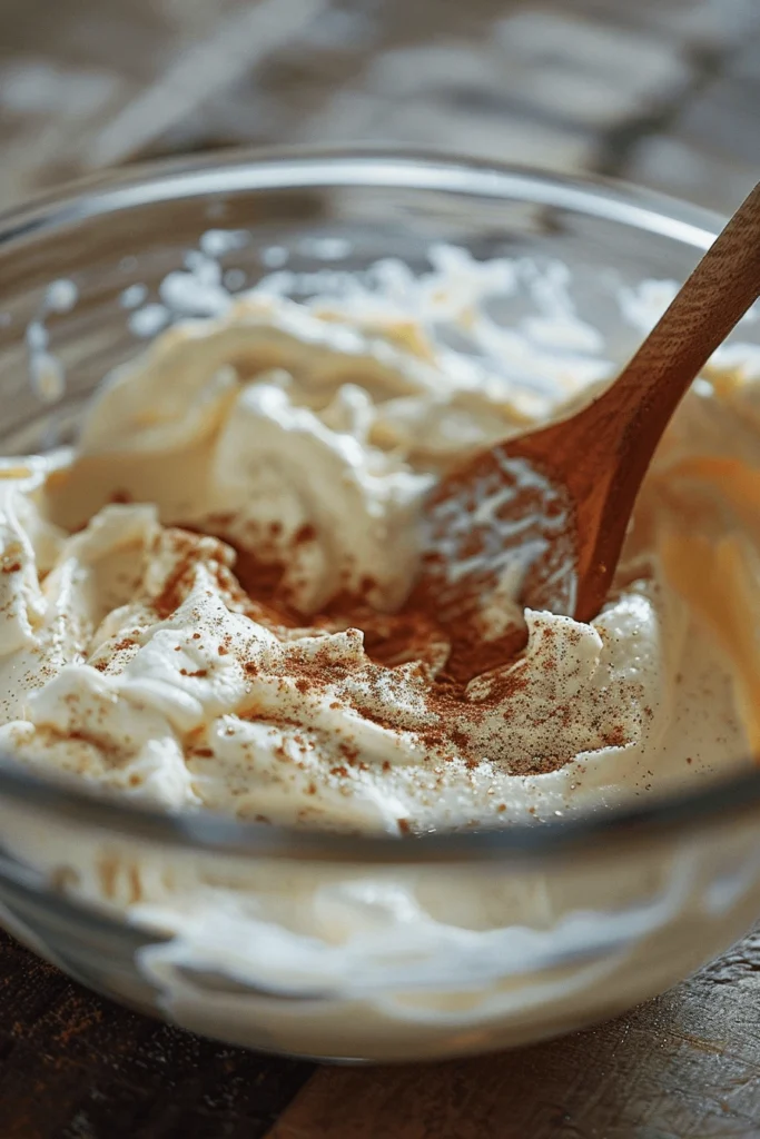 Boat Dip Recipe: Easy, Cheesy, and Perfect for Any Party 6 Mixing sour cream and cream cheese for boat dip recipe
