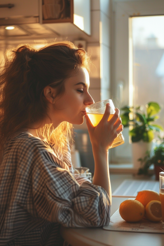 woman enjoying japanese pink salt recipe for weight loss