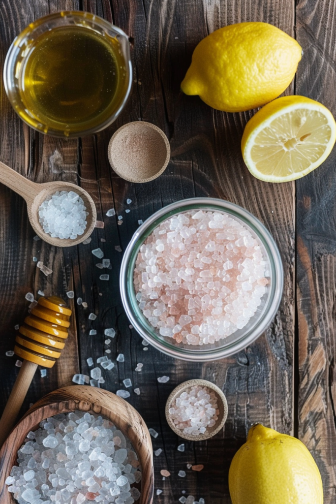japanese pink salt recipe ingredients flat lay