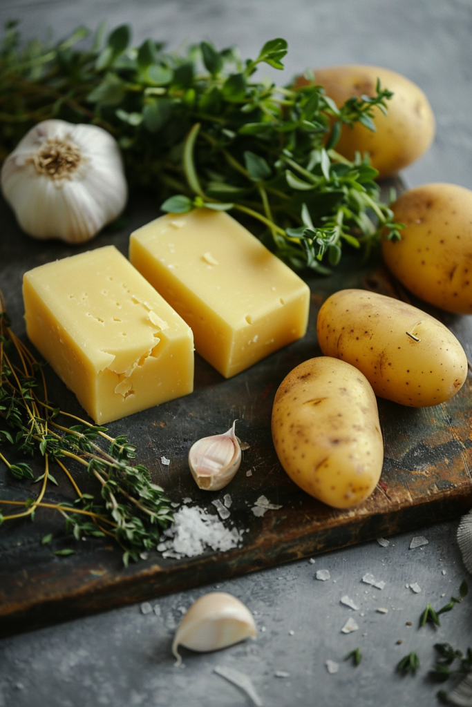Ingredients for Cheddar Garlic Herb Potato Soup