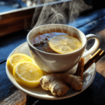 Costa Rican tea recipe for weight loss in a cup with fresh ingredients