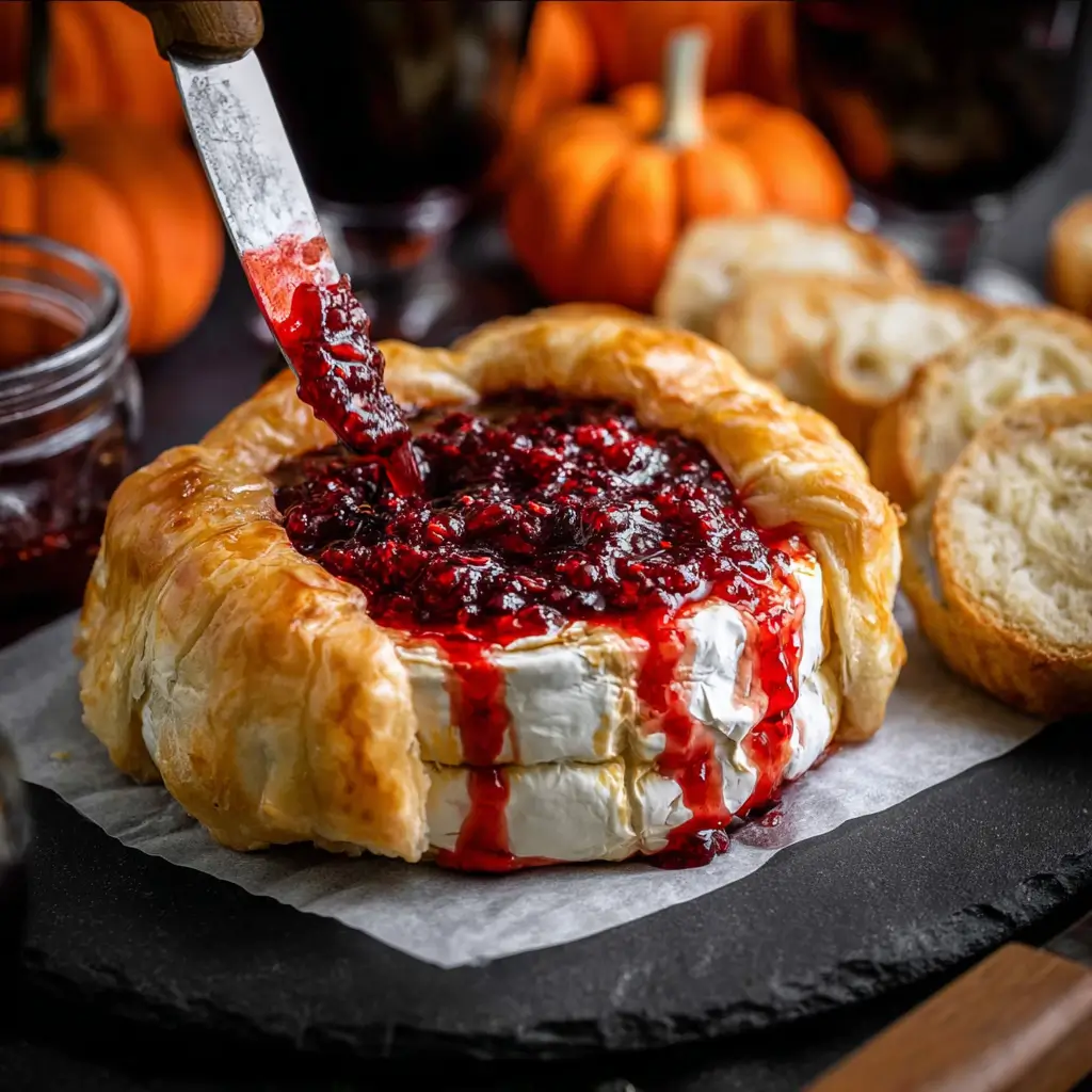Halloween Bloody Baked Brie Recipe