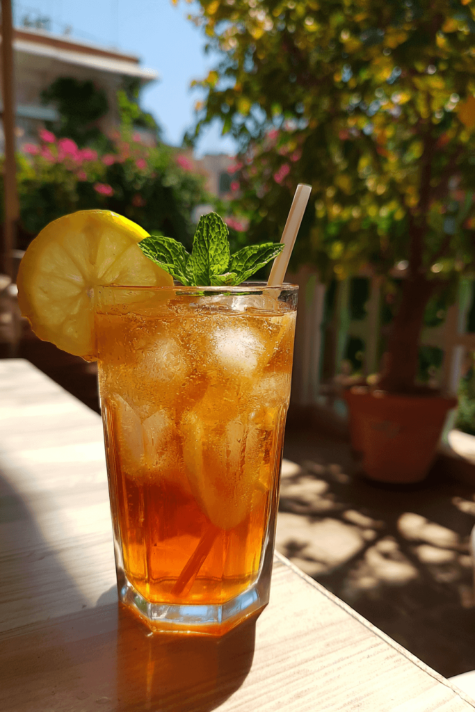 Iced Costa Rican tea recipe for weight loss with lemon and mint