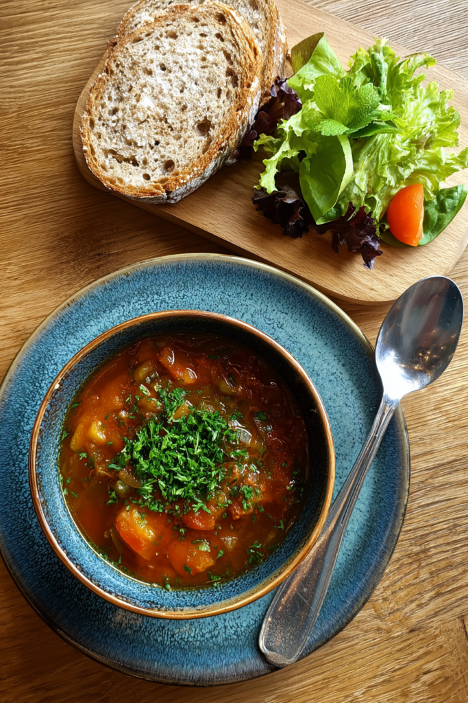 Mennonite Formavorscht Recipe served with bread and salad