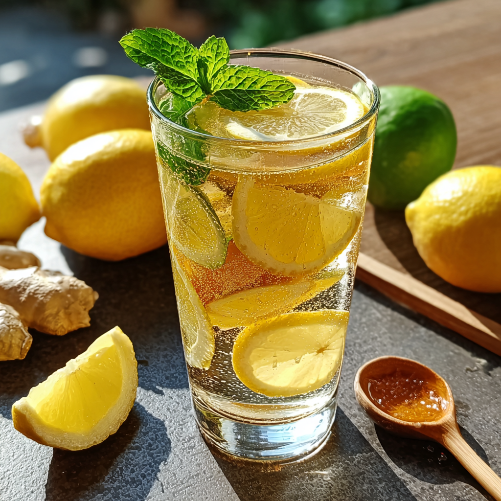 Natural Mounjaro recipe for weight loss with lemon, ginger, and green tea
