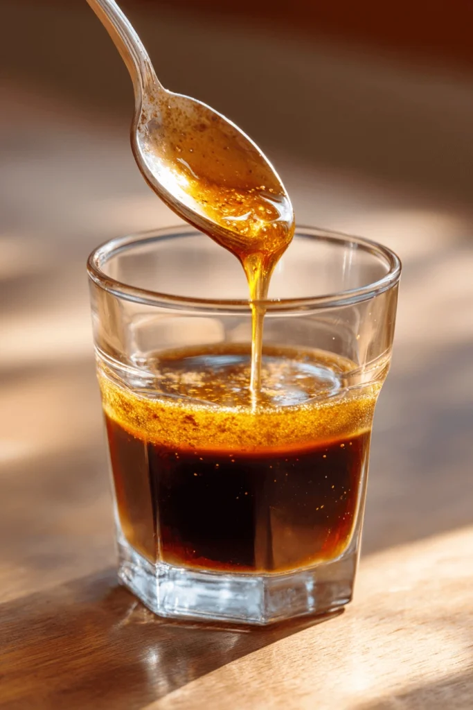 Teddy Graham Iced Latte: A Sweet and Nostalgic Coffee Treat 7 Mixing Teddy Graham syrup into espresso