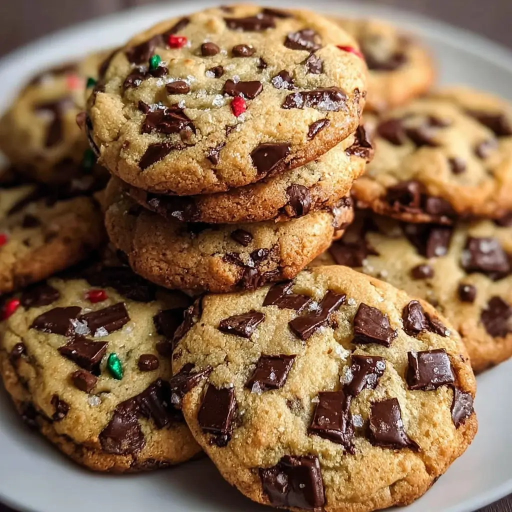 Freshly baked Wonderland Chocolate Chip Cookies with powdered sugar and hot cocoa.