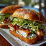 Creative variations of Chicken Caesar Sandwich with different toppings and dressings.