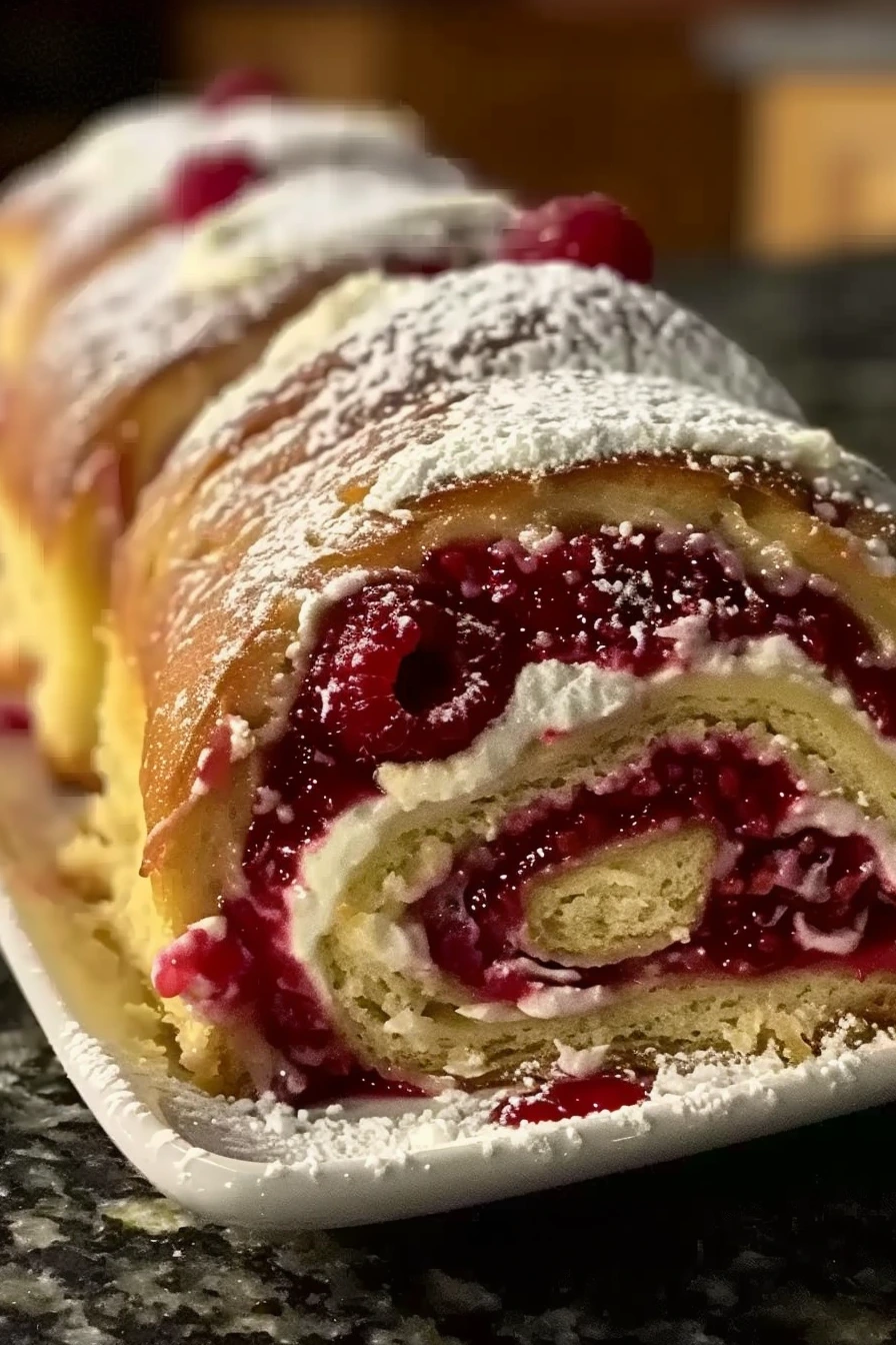 Raspberry Swirl Christmas Roll
