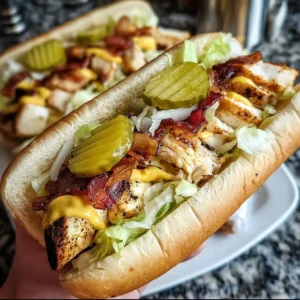 Bird Dog Sandwich stacked with veggies