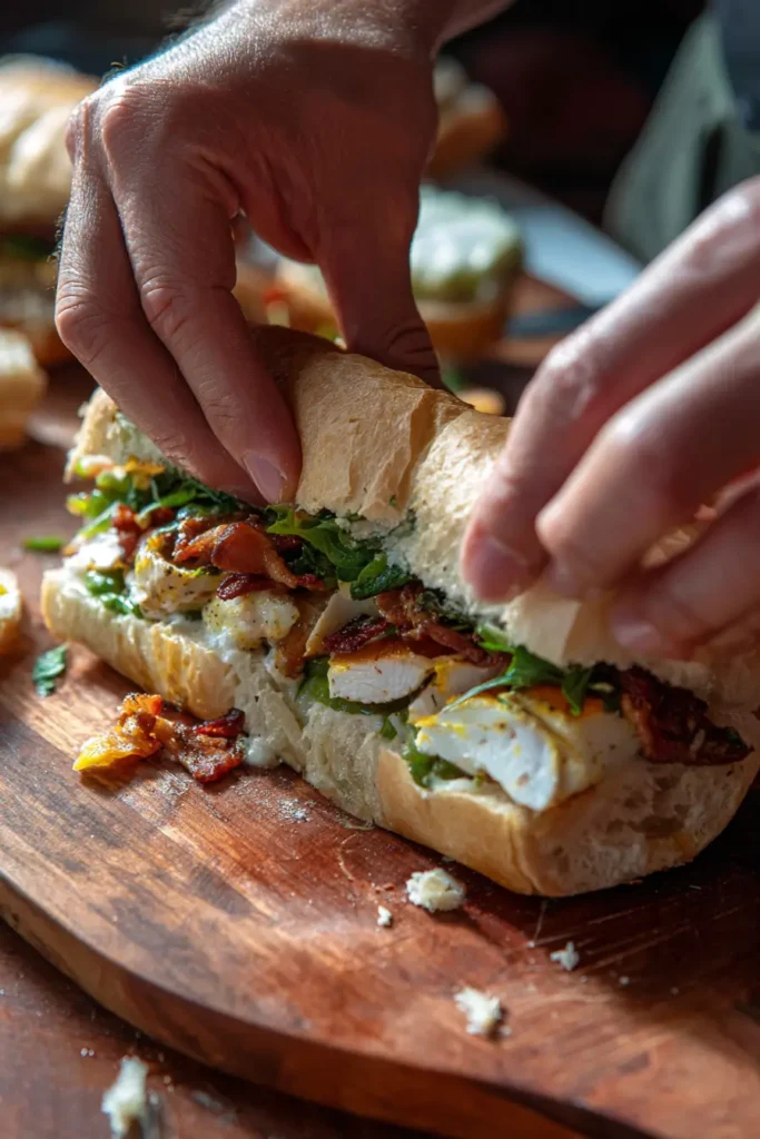 Preparing Bird Dog Sandwich