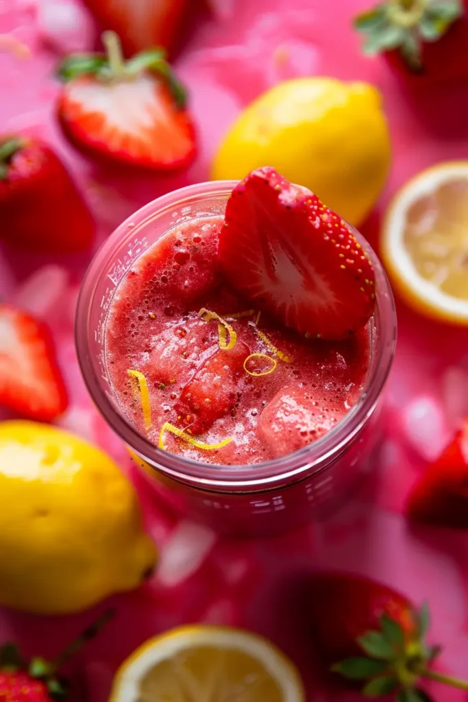 Frozen Strawberry Lemonade Healthy – Refreshing & Easy Drink 5 Blending frozen strawberry lemonade healthy
