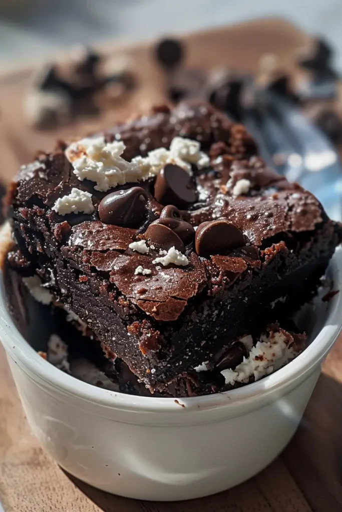 Serving cottage cheese microwave brownie