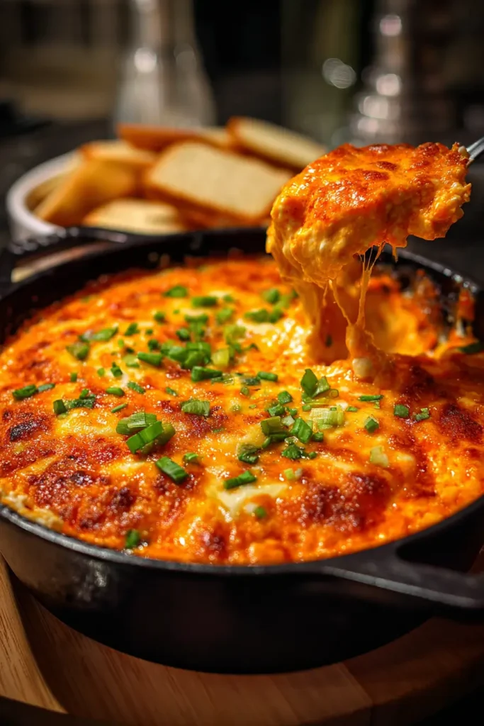 Buffalo Chicken Dip served with chips