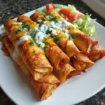 Buffalo Chicken Taquitos with dipping sauce