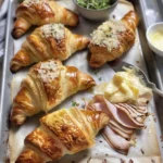Buttery garlic baked croissants with turkey & Havarti