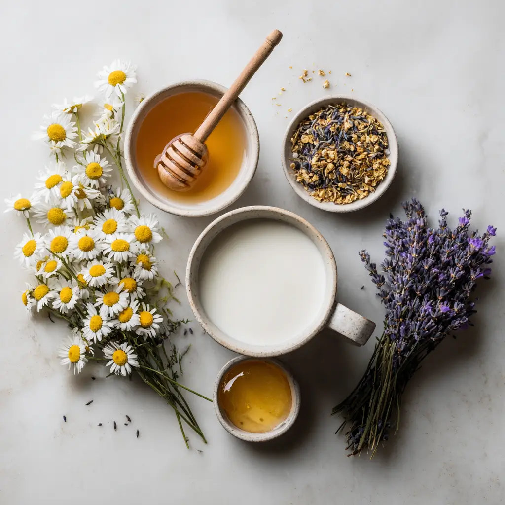 Chamomile Lavender Sleep Tonic for a Calm, Restful Night 5 ingredients for chamomile lavender sleep tonic