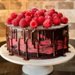 Decadent Chocolate Raspberry Cake Recipe: A Homemade Delight from Scratch with ganache and fresh raspberries