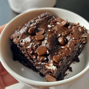 Cottage cheese microwave brownie in a mug