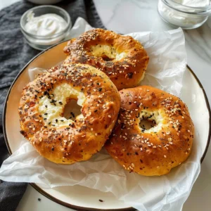 Soft and chewy Cottage Cheese Protein Bagels fresh from the oven