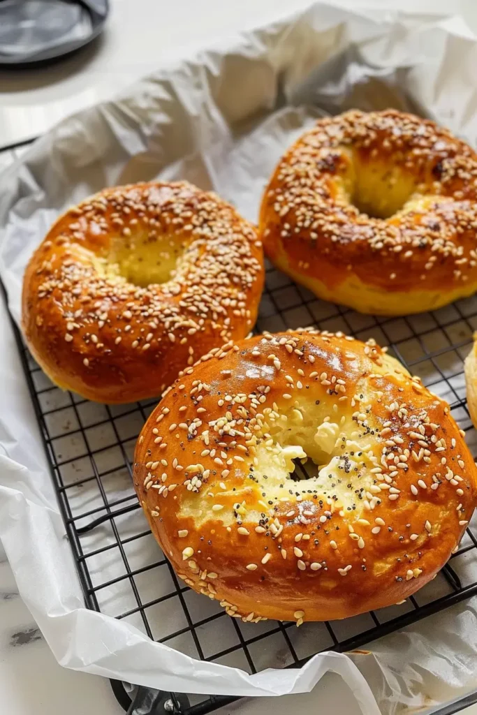 Cottage Cheese Protein Bagels – Healthy High-Protein Breakfast 3 Served Cottage Cheese Protein Bagels with avocado and eggs