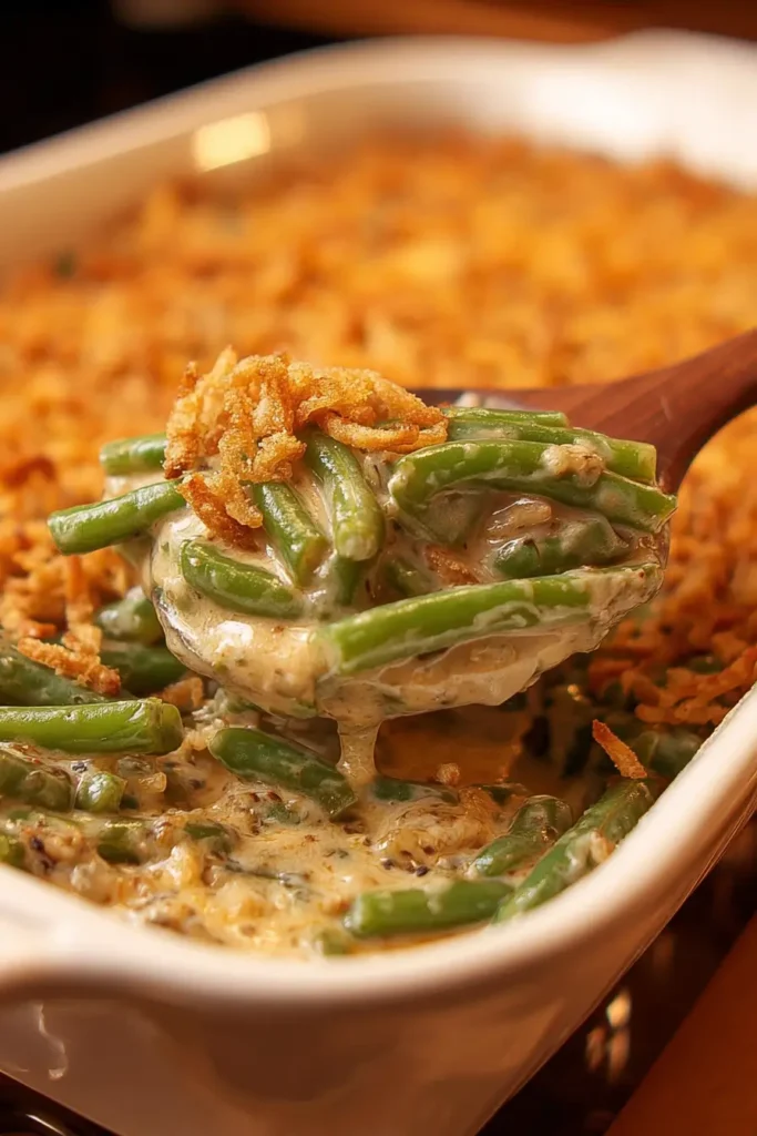 Easy Green Bean Casserole – Creamy, Crunchy, and Family-Friendly 4 Served Easy Green Bean Casserole