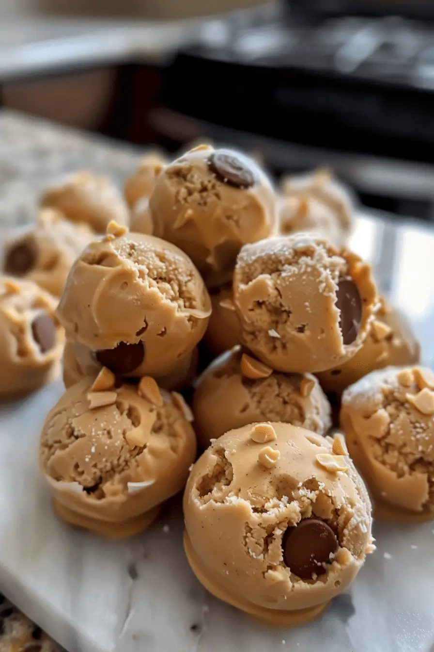 Frozen Greek yogurt peanut butter bites served on a plate