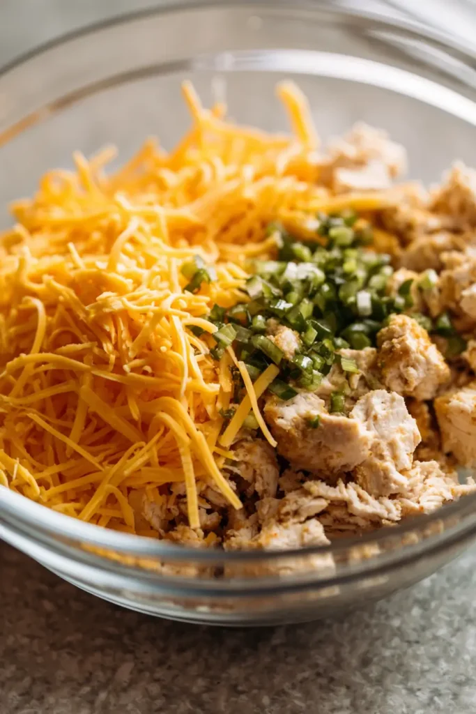 Easy Cheesy Jalapeño Chicken Poppers – Crispy, Melty, and Flavorful 5 Preparing chicken poppers with cheese and jalapeños