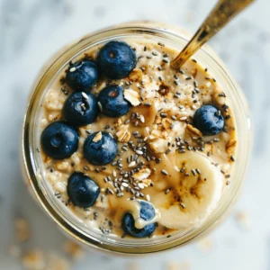 Peanut Butter Overnight Oats in a jar
